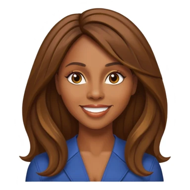 Deborah Cox with long brown hair sticker