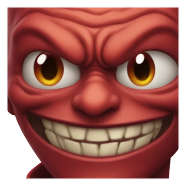 red goblin smile red eye sticker