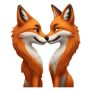 Fox kissing sticker