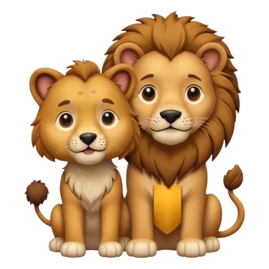 un perro con un león al lado  sticker