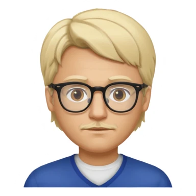 Man metis glasses blond hairs sticker