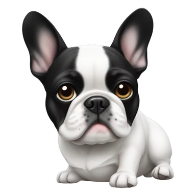 Black&white French bulldog sticker