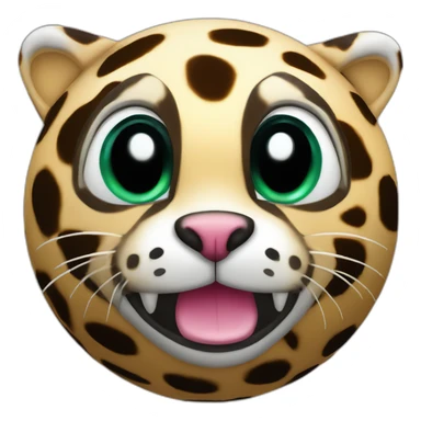 3d sphere with a cartoon creepy bedrock Ocelot skin texture with uttermost eyes sticker