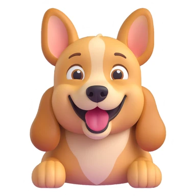 animated 3D emoji of a happy dog sticker