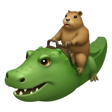 Capybara riding an alligator sticker