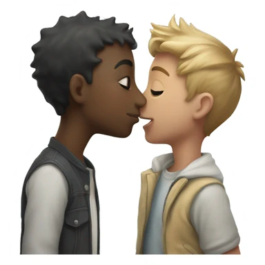 Gay shark kissing with a boy sticker