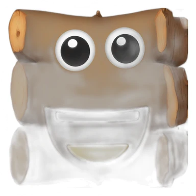 Log emoji with goofy eyes and a big smile sticker