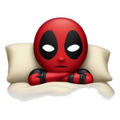 Deadpool in a bed sticker