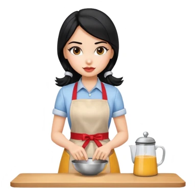 a pretty bratz barista. black hair sticker