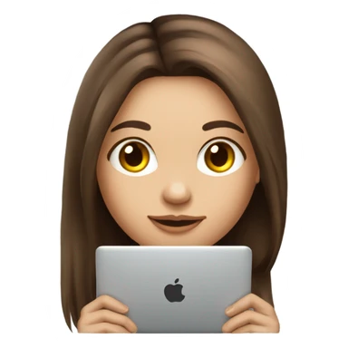 beautiful girl, with tattoo on hand, with long brown hair, straight hair, russian, with laptop sticker