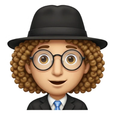 Creami un emoji stile whatsapp dello stereotipo dell ebreo con il nasone e i capelli da ebreo gli occhiali rotondi e il cappello da ebreo  sticker