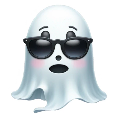 a cute ghost with sunglasses sticker