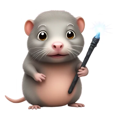 Naked mole rat holding a magic wand and a tutu sticker