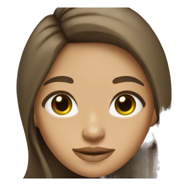 young woman beige skin green eyes with long voluminous brown hair sticker