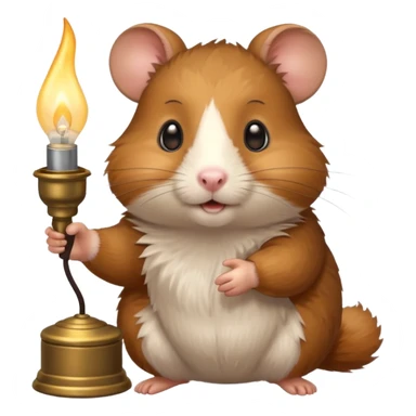Hamster holding oil lighting lamp sticker