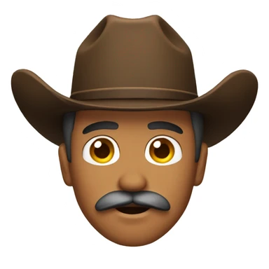 cowboy with mustache sticker
