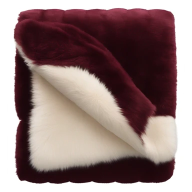 burgundy luxury fur folded blanket sticker