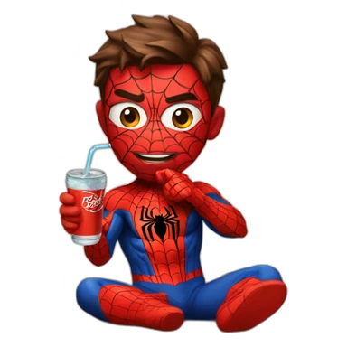 Spider man drinking soda sticker