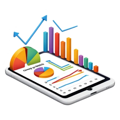 chart graph with growing metrics sticker