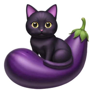 Cat on eggplant  sticker