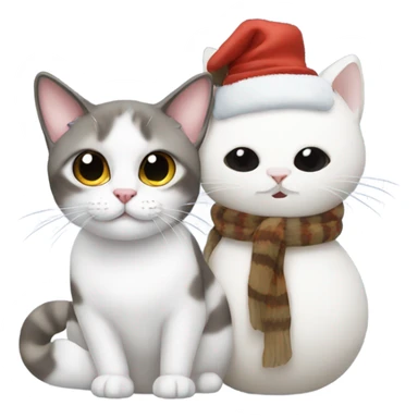 Snowman holding a Siamese cat sticker