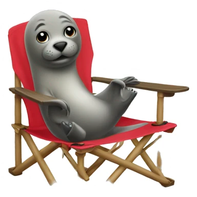 seal in a camp chair sticker