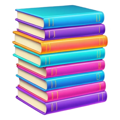 neon stack of books sticker