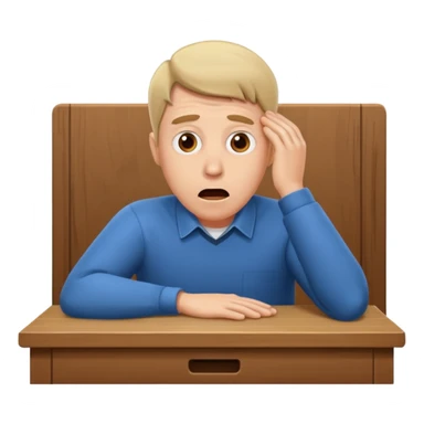 A white man sits at his desk in shock. sticker