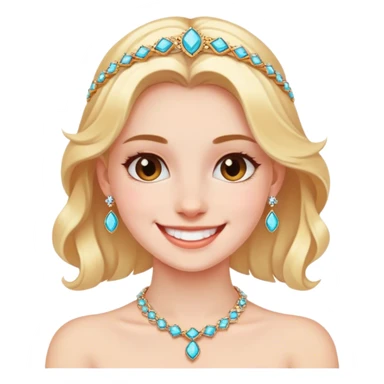 girl smiling with jewelry sticker