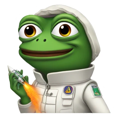 pepe with rocket sticker