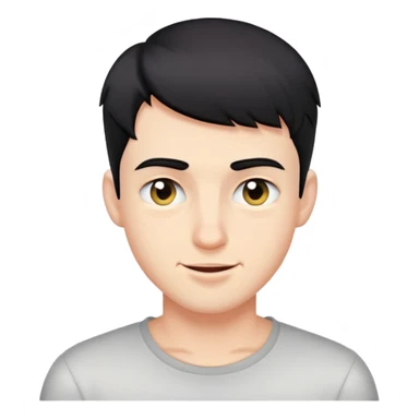 Short black haired male winking, young man with short black hair winking one eye sticker