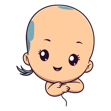 bald ugly girl with hair falling out of her head sticker