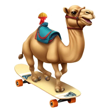 Camel riding skateboard  sticker
