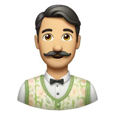 Men with moustaches and summer long dress sticker