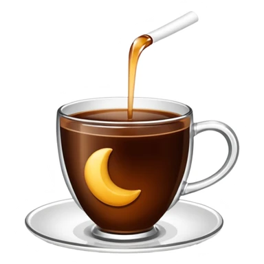 Cam bir bardak içinde siyah çay var sticker