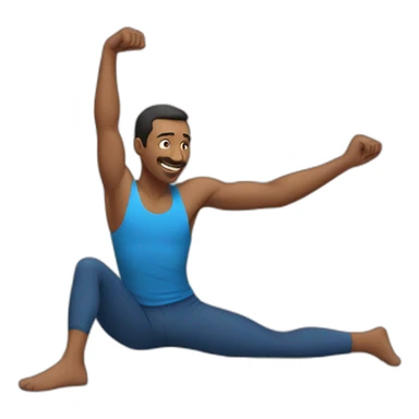 stretching man sticker