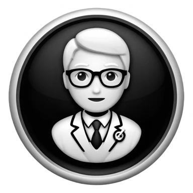 Administrator black white glowing logo transparent background sticker