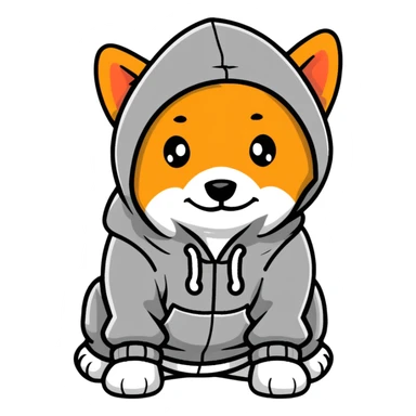 Dog wearing a hoodie sticker