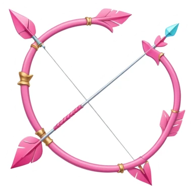 Pink cupids bow and arrow sticker