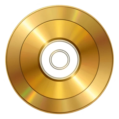 gold CD with a scratch, different lighting sticker