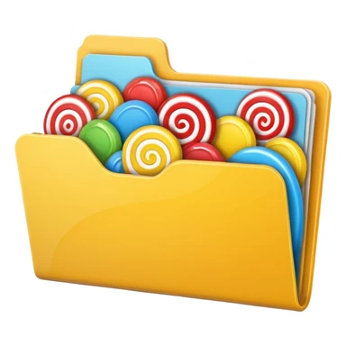 file folder with yellow candy picture on front sticker