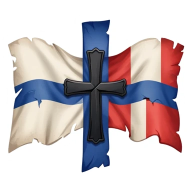 French flag with a cross through it sticker