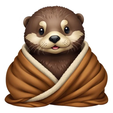 Sea otter cozy in blanket  sticker