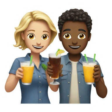 friends enjoying drinks together sticker