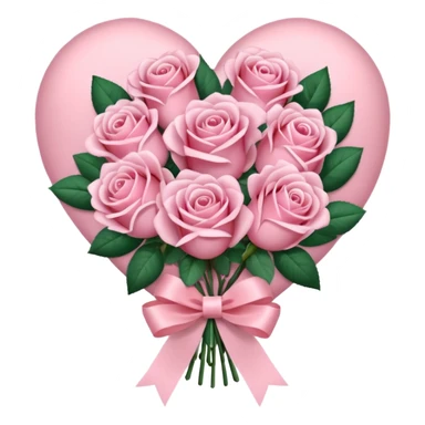 soft pink bouquet with heart accent sticker