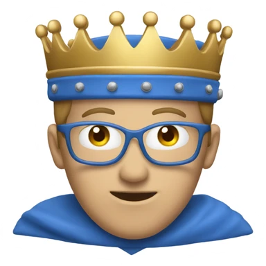 Blue Head Moderator shield with crown emoji sticker