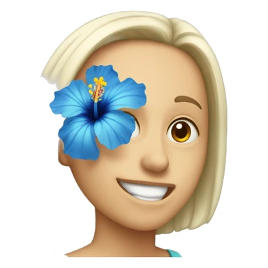 one blue hibiscus flower  sticker