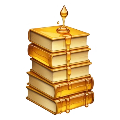 Stack of books made out of honey  sticker