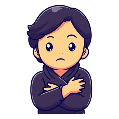 arms crossed holding neck crying girl sticker