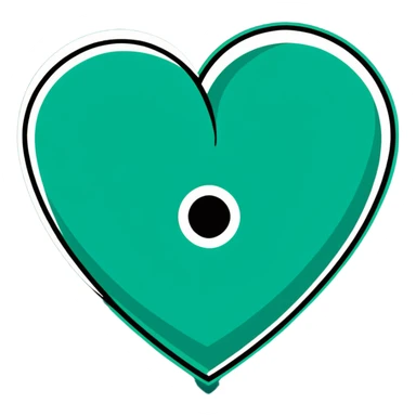 Beautiful elegant Maya-inspired heart symbol, refined clean geometric lines, sophisticated, dark green on white sticker